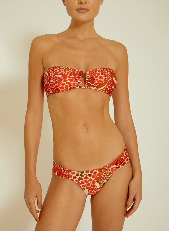 Artsy Crab Drop Bandeau Draped Bikini