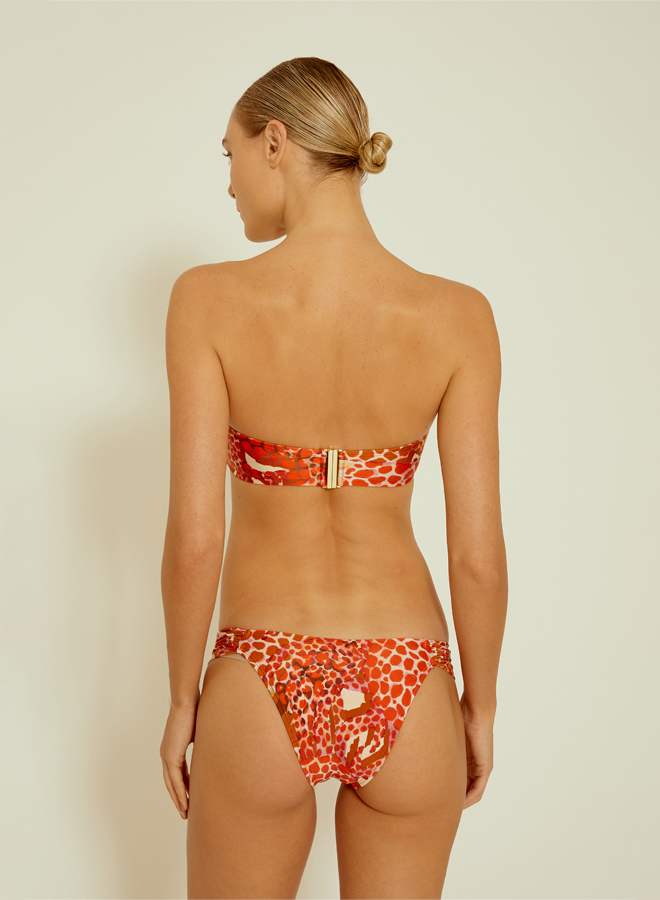 Artsy Crab Drop Bandeau Draped Bikini