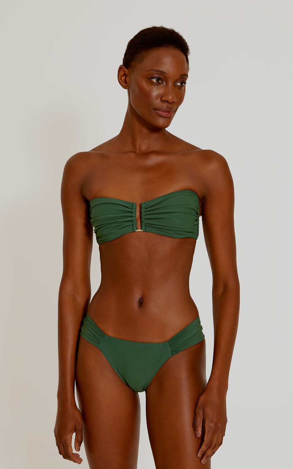 Brunswick Green Drop Bandeau Draped Bikini