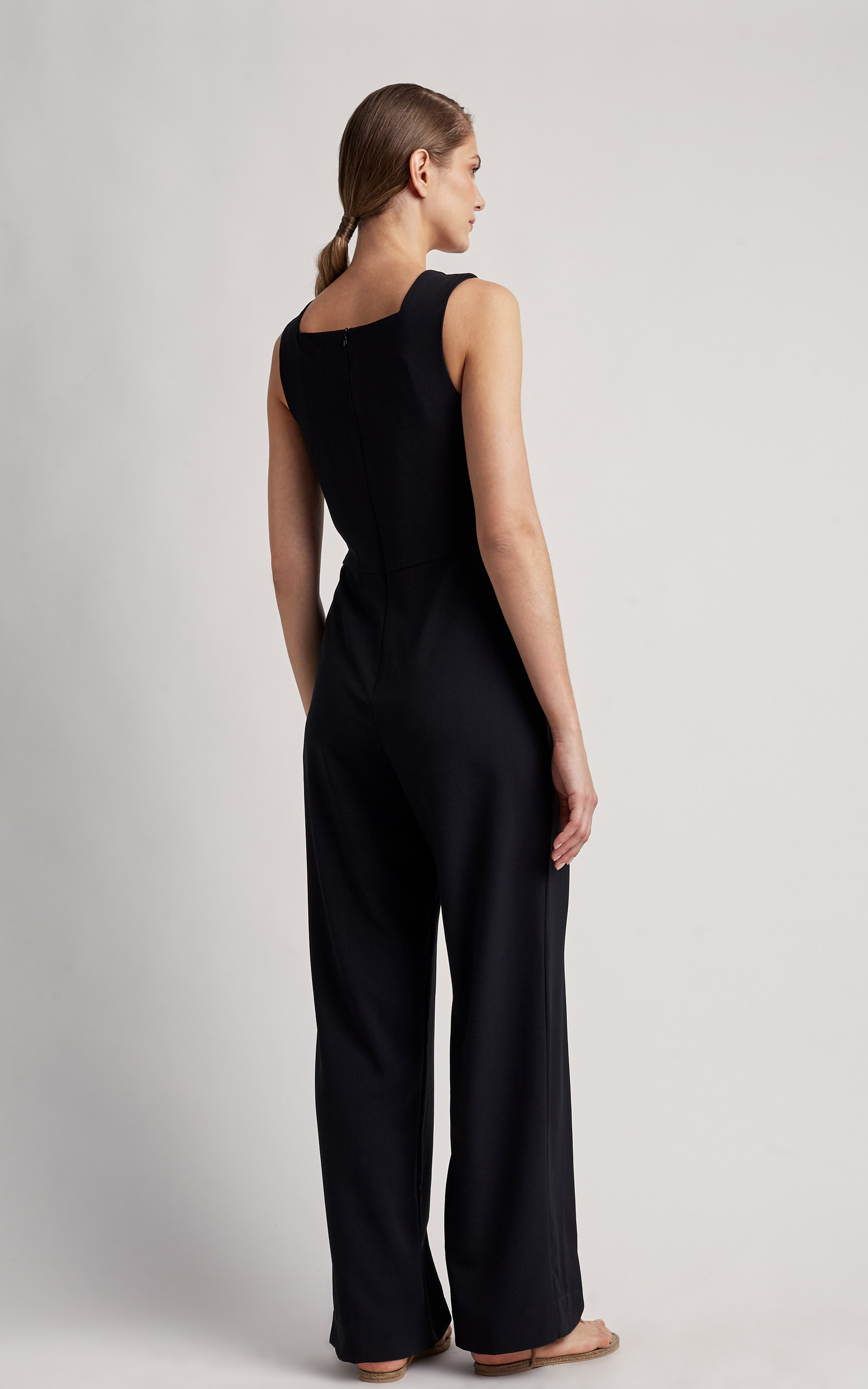 Black Square Neckline Jumpsuit