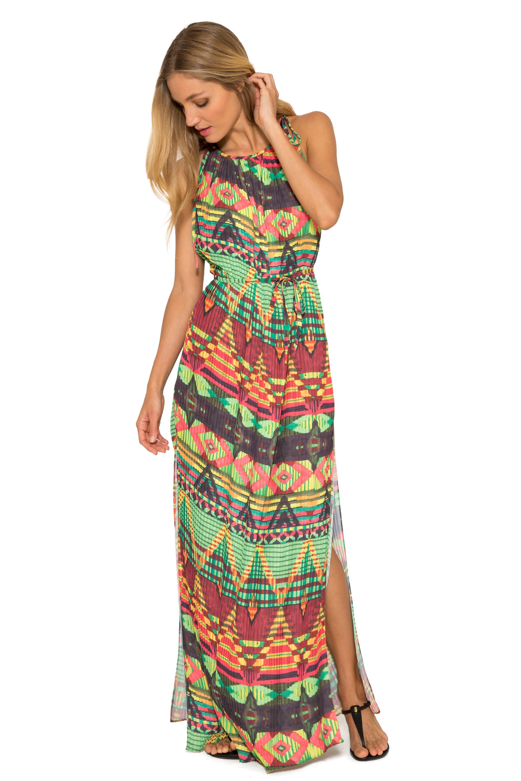 Balinese Long Pleated Dress