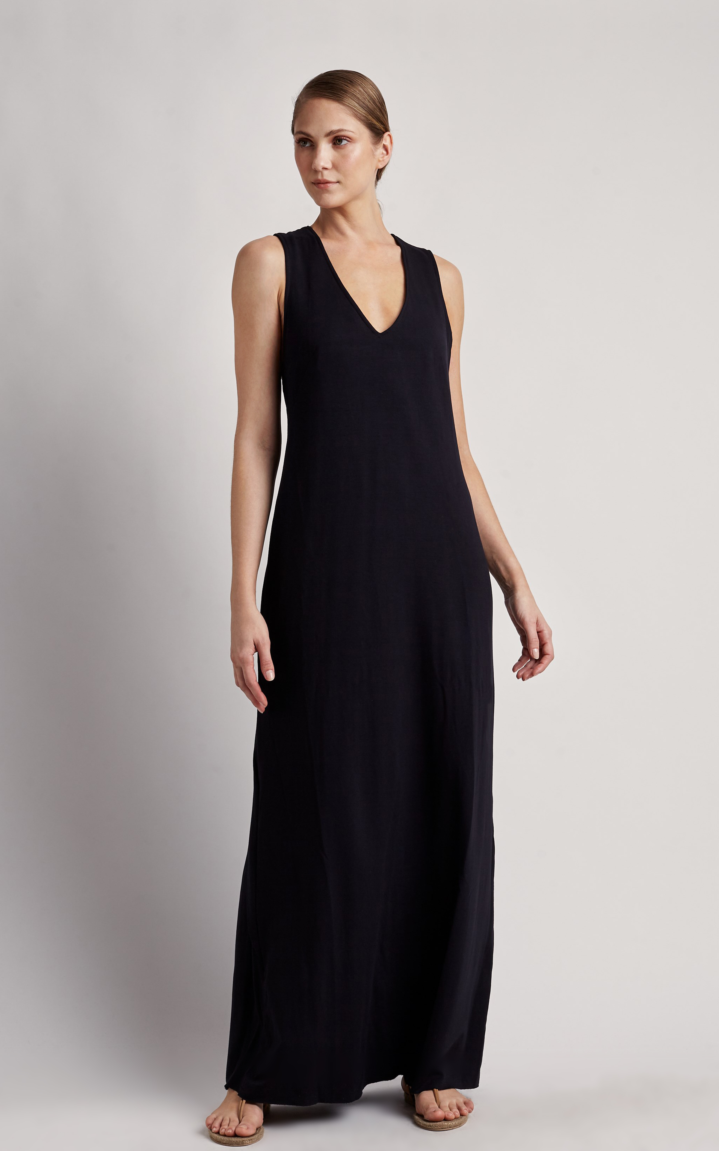 Black Cross Back Long Dress