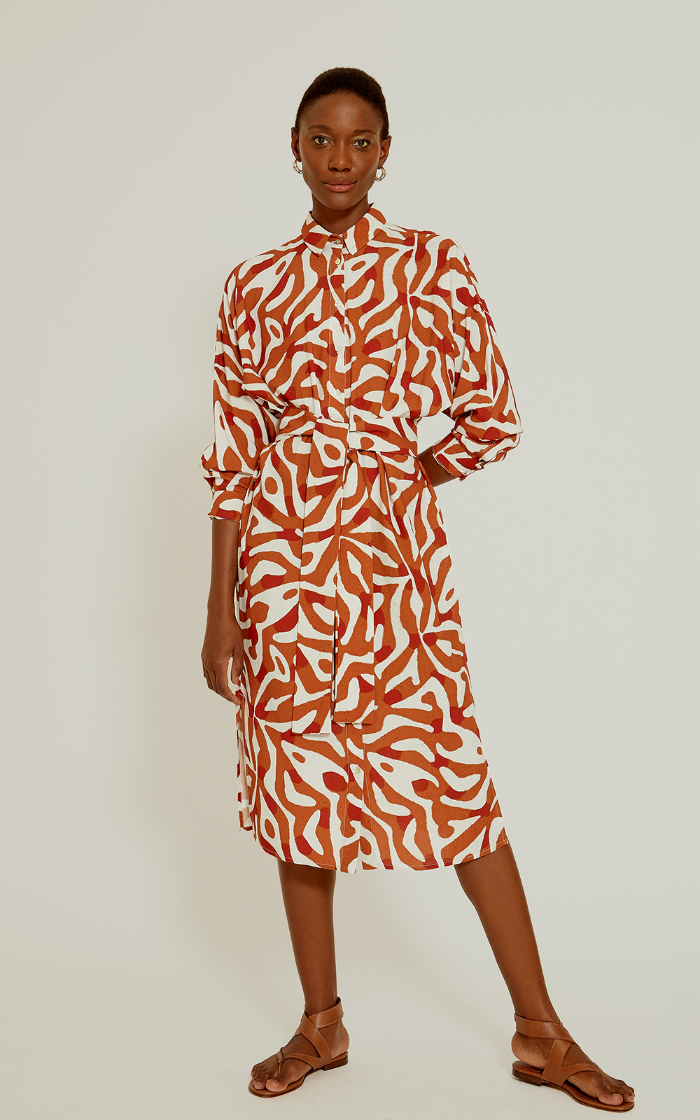 Kalahari Midi Belted Shirt Dress