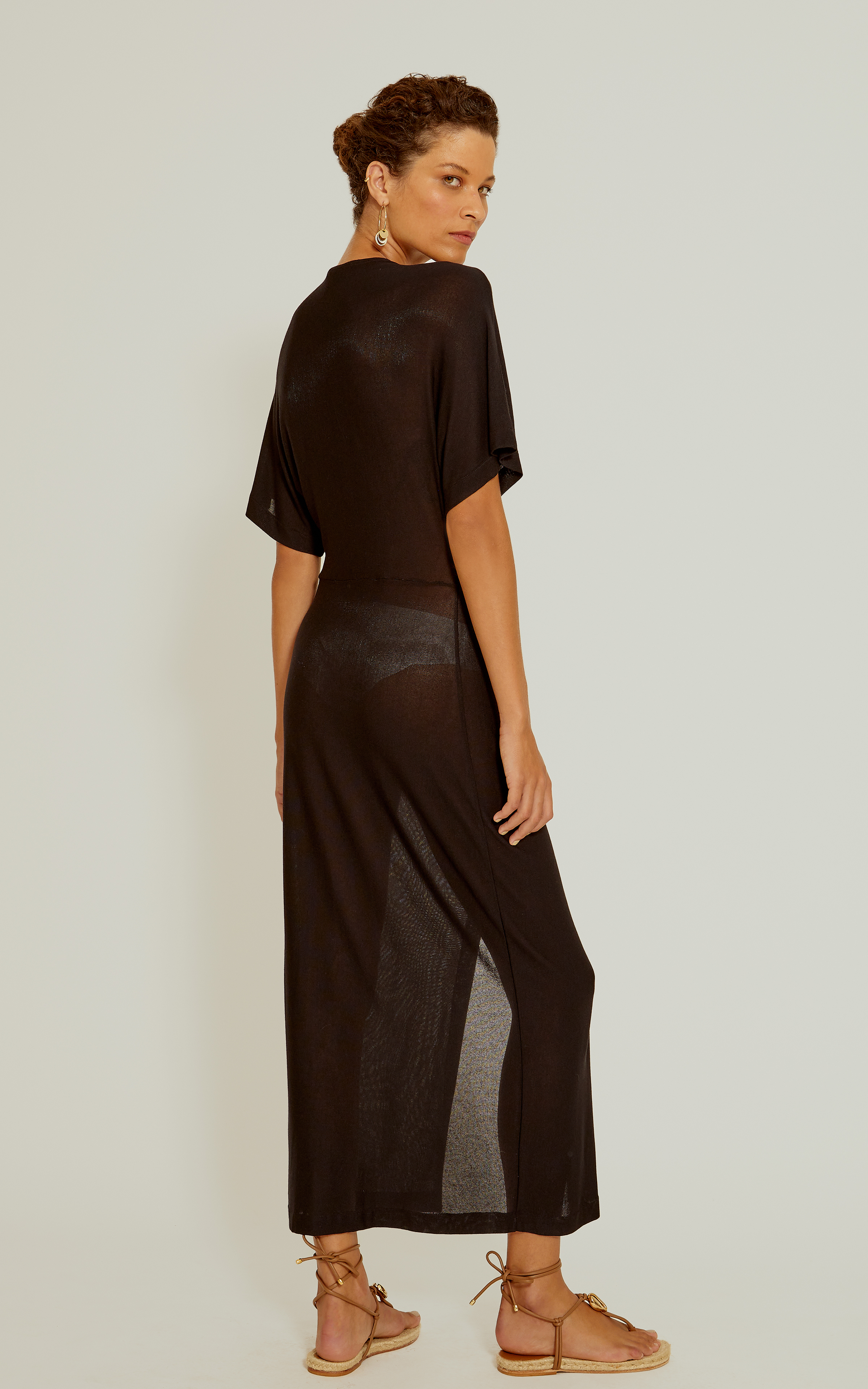 Black V-Neck Cover-Up