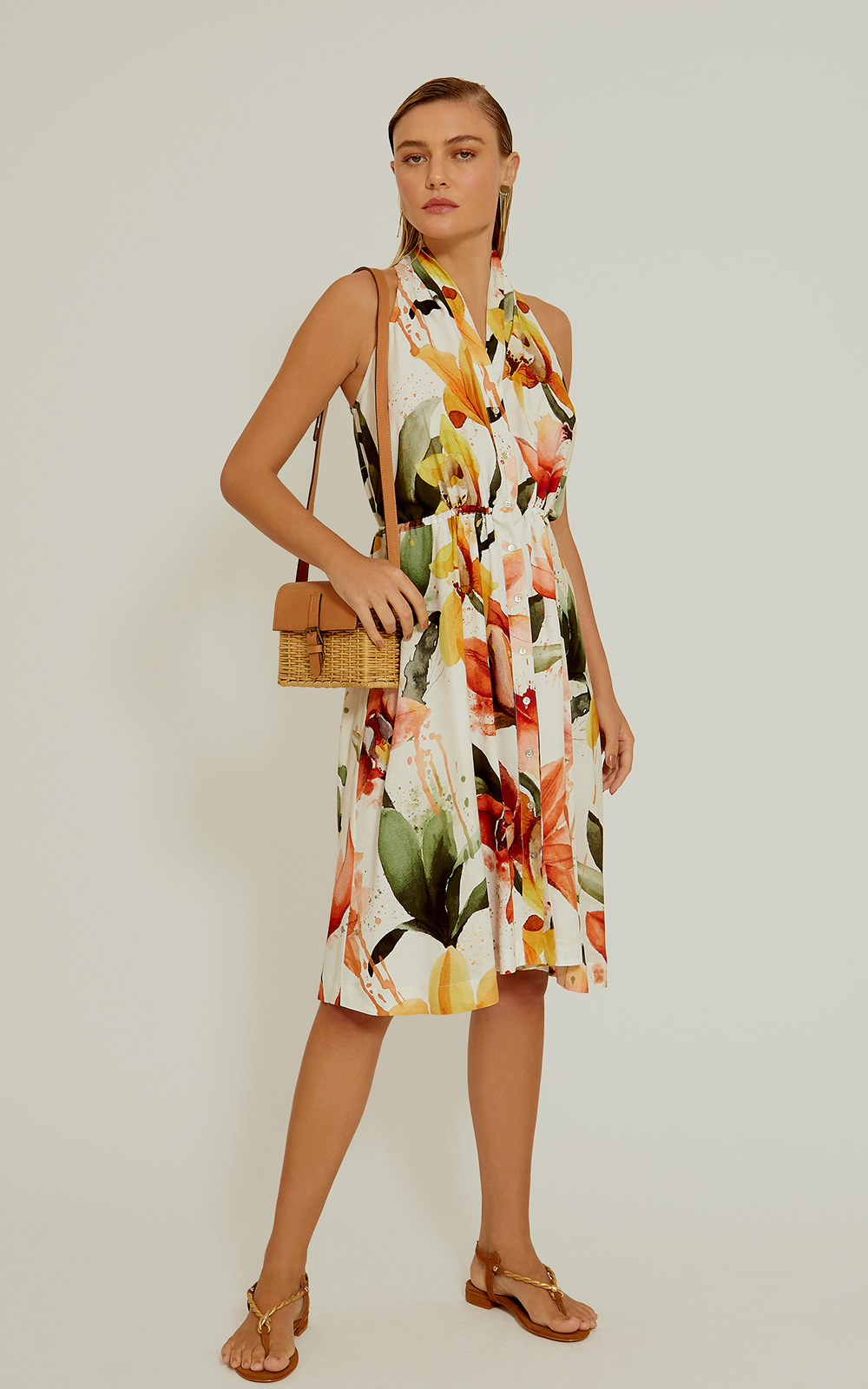 Nubia Belted Sleeveless Dress