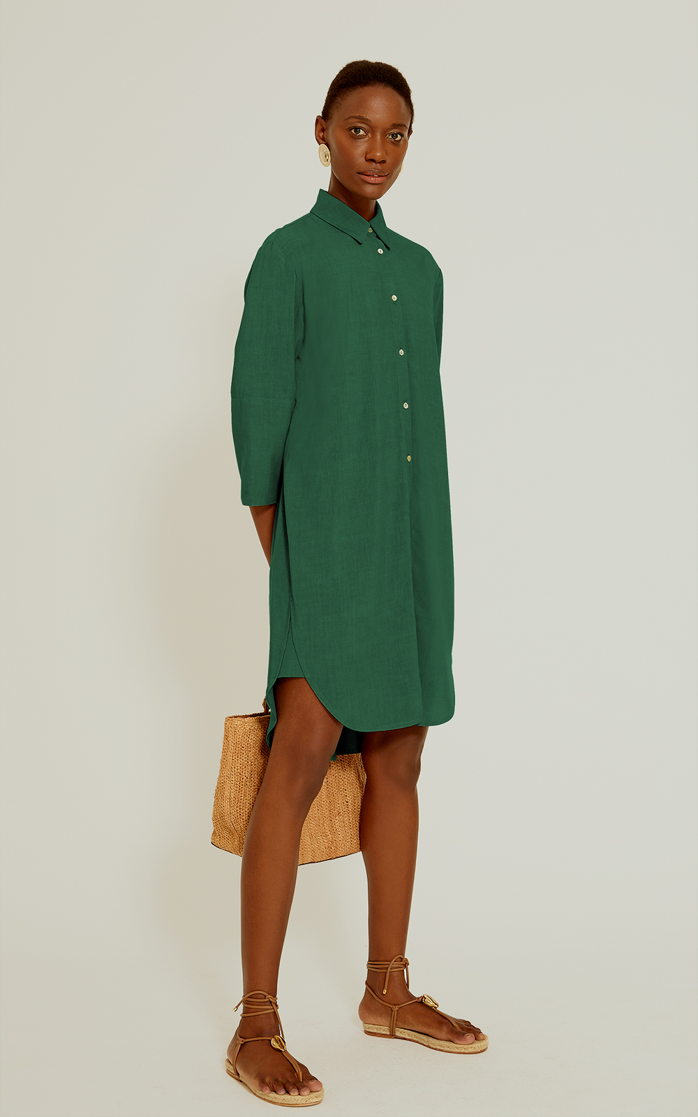 Brunswick Green Basic Shirt Dress