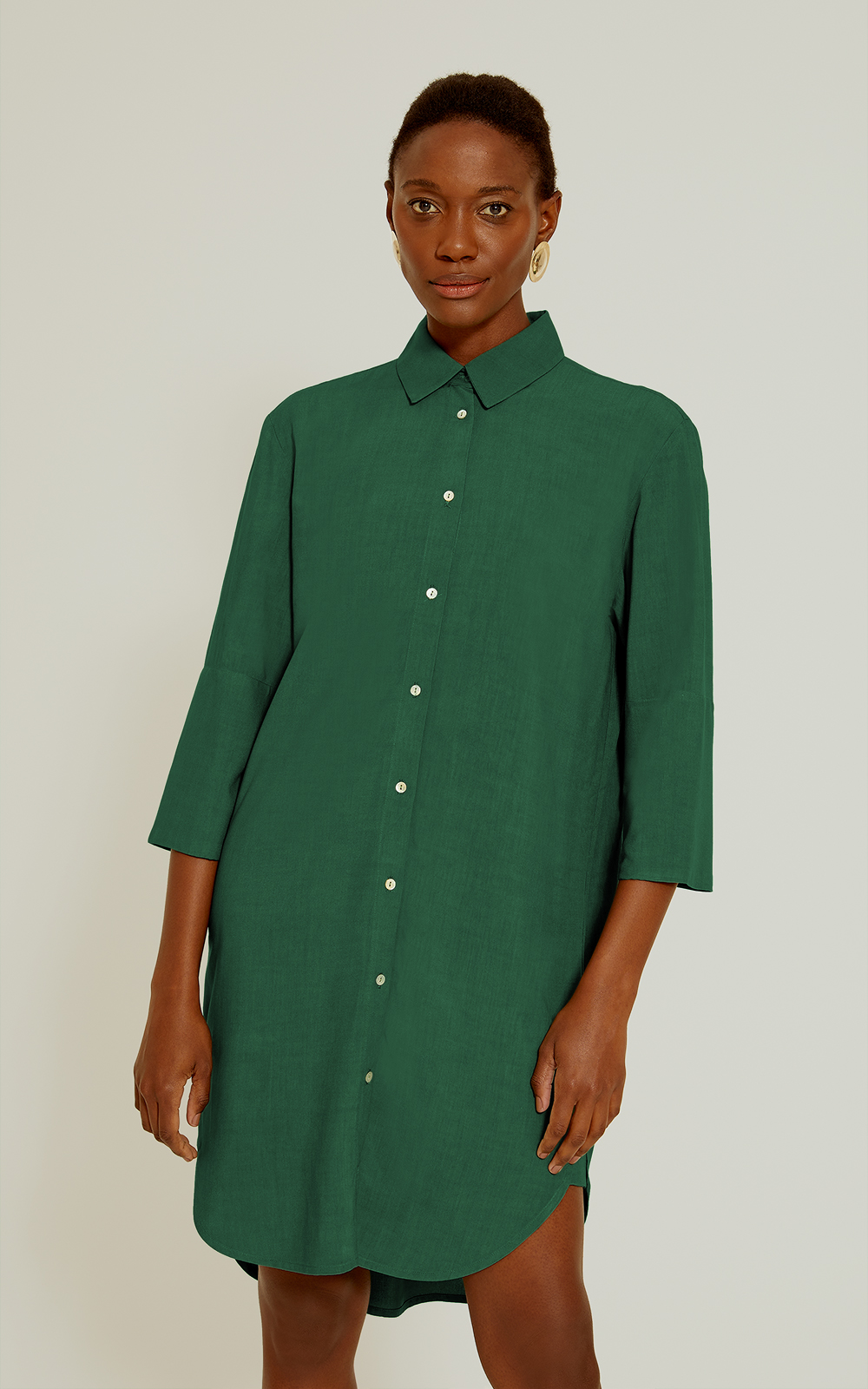 Brunswick Green Basic Shirt Dress