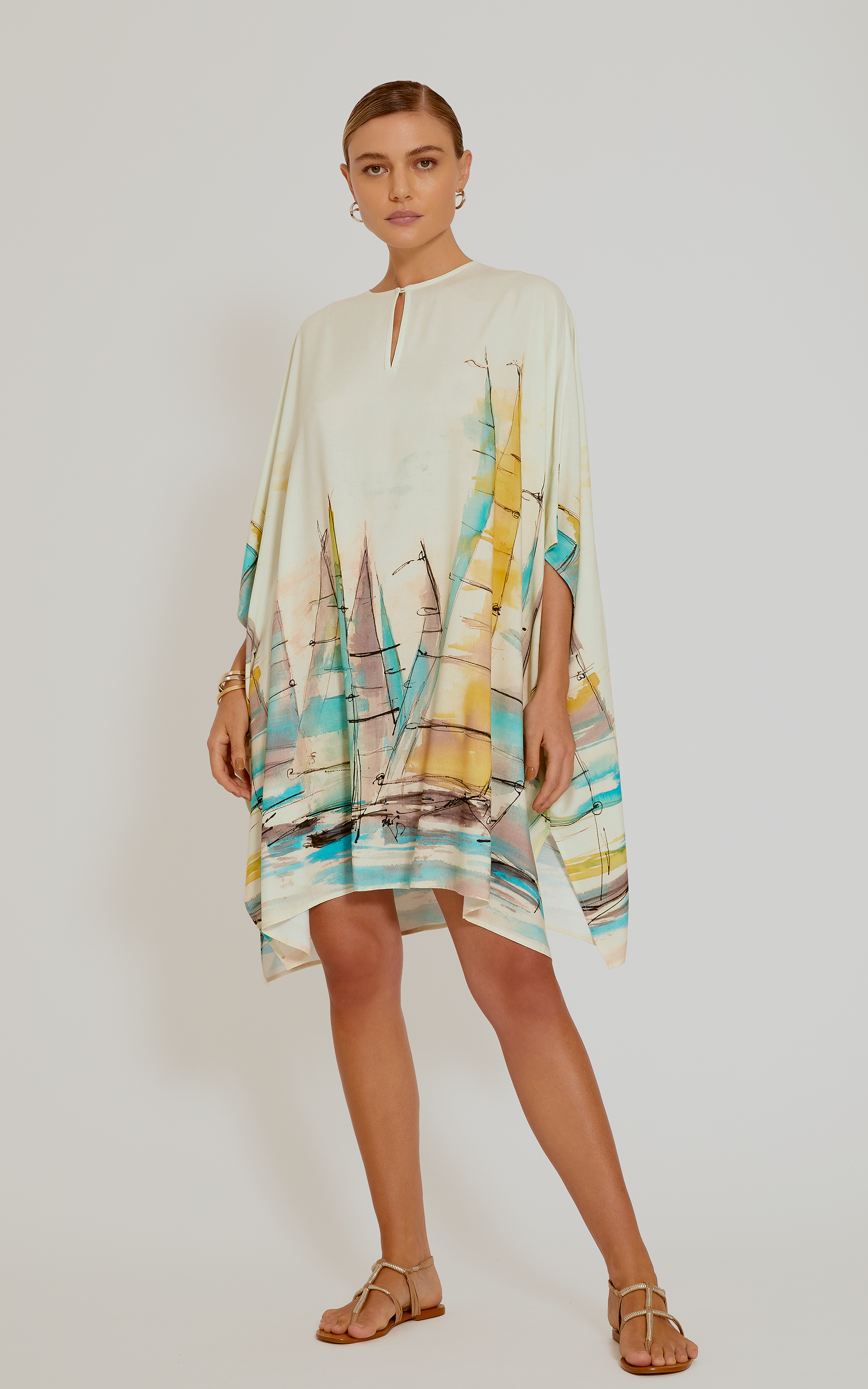 Sailboat Wide Sleeve Kaftan