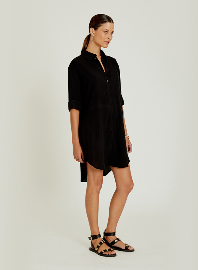 Black Basic Chemisier Dress