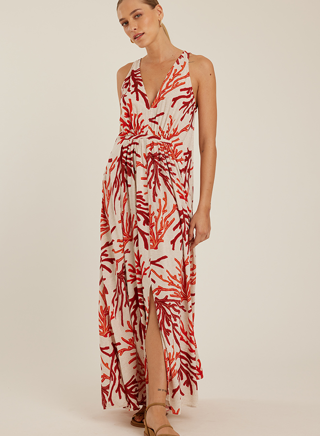 NORONHA DEEP NECKLINE DRESS
