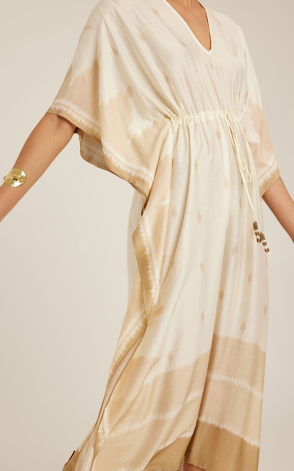 SAND IKAT V NECKLINE KAFTAN