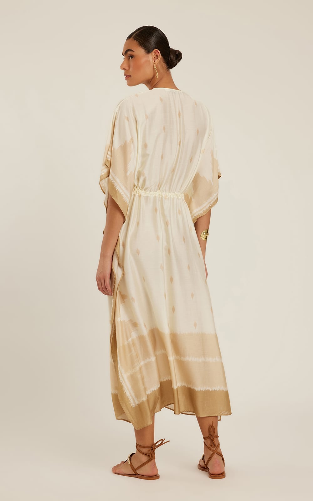 SAND IKAT V NECKLINE KAFTAN