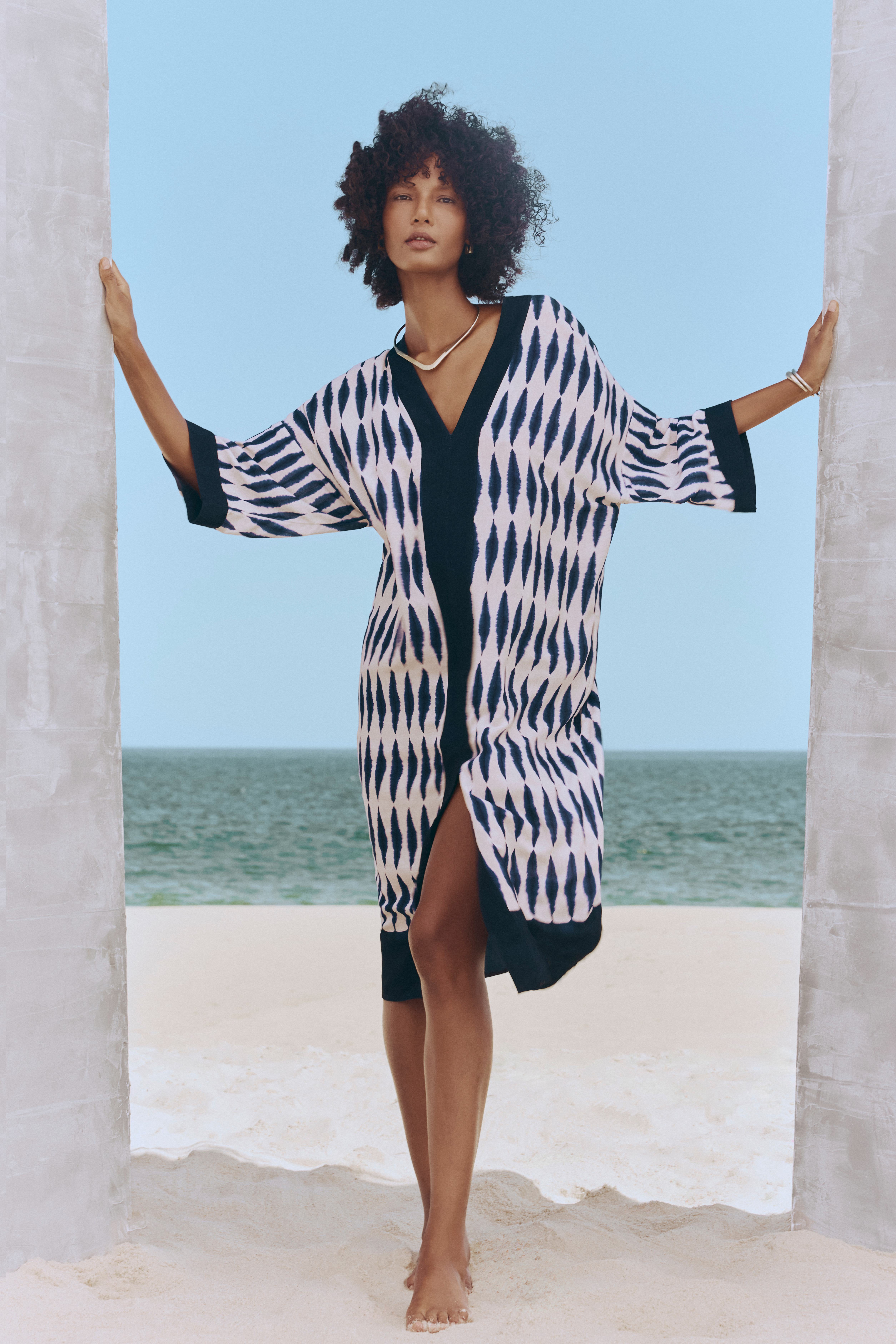 FORMENTERA V NECK KAFTAN