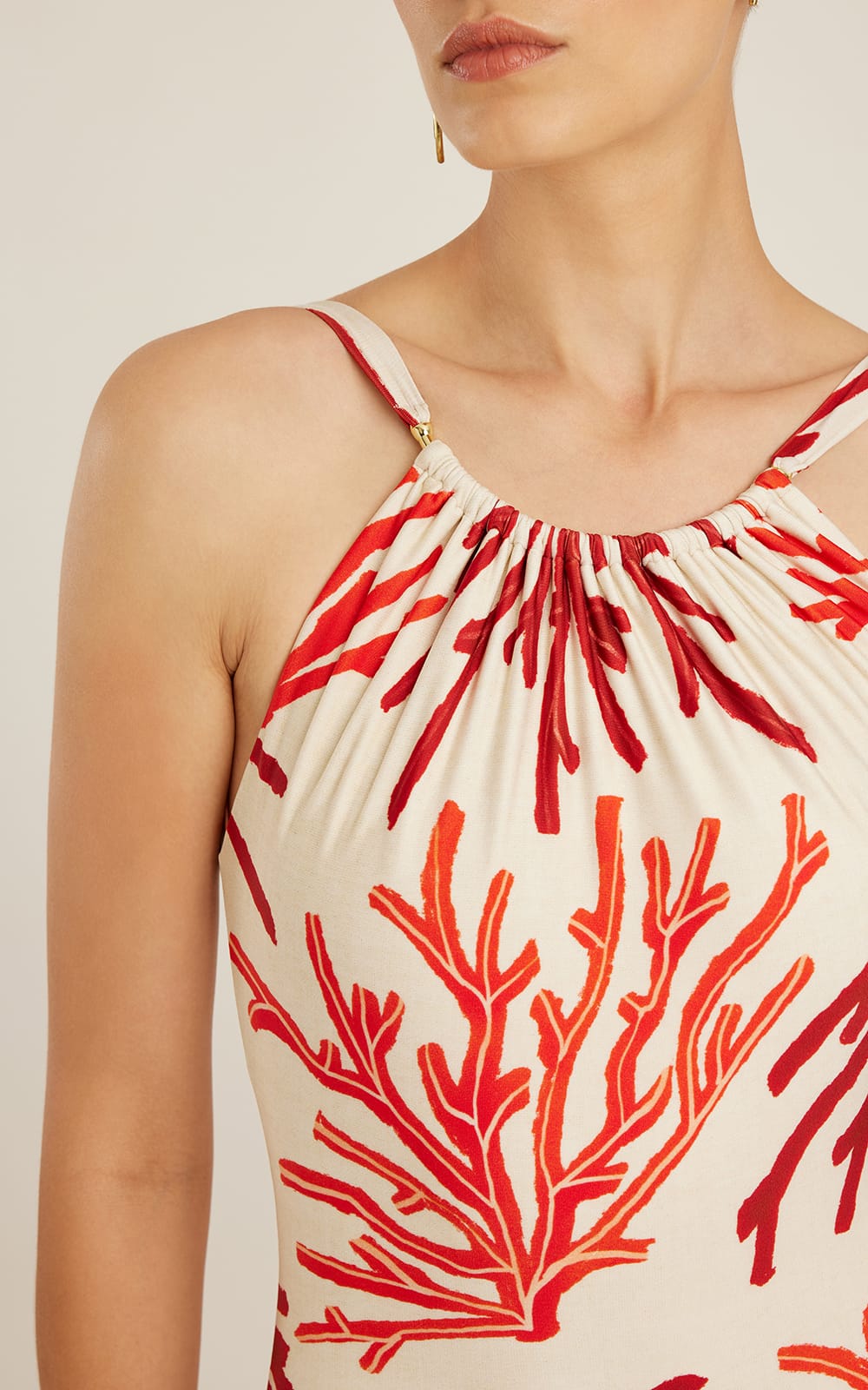 NORONHA HIGH NECK RUCHED ONE PIECE