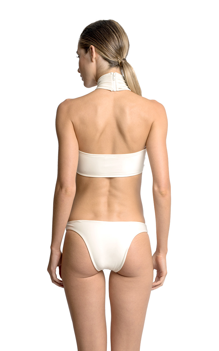 Off White Neck Straps Athletic Bikini