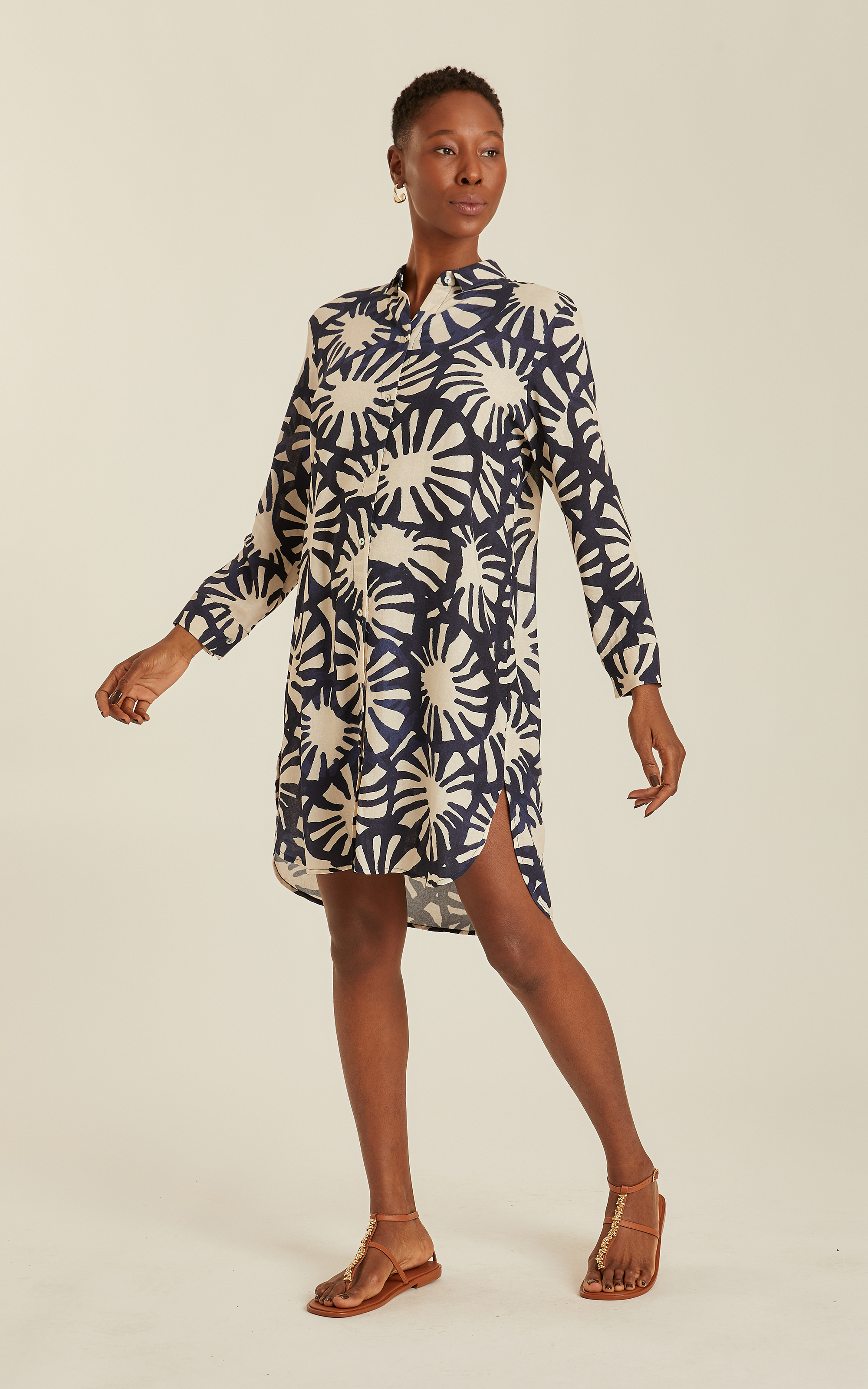 SUNFLOWER BACK PLEAT BASIC CHEMISIER DRESS