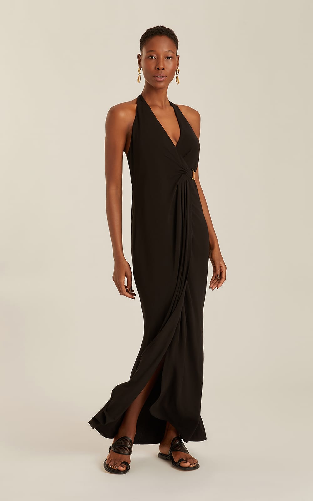 BLACK WRAP DRESS