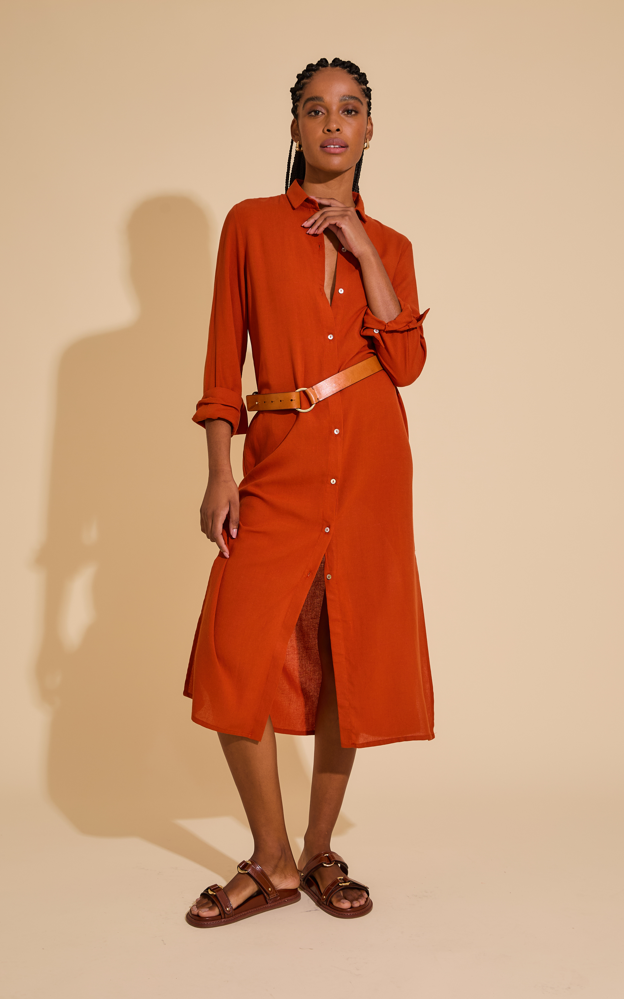 TURMERIC SIDE SLIT LONG CHEMISIER