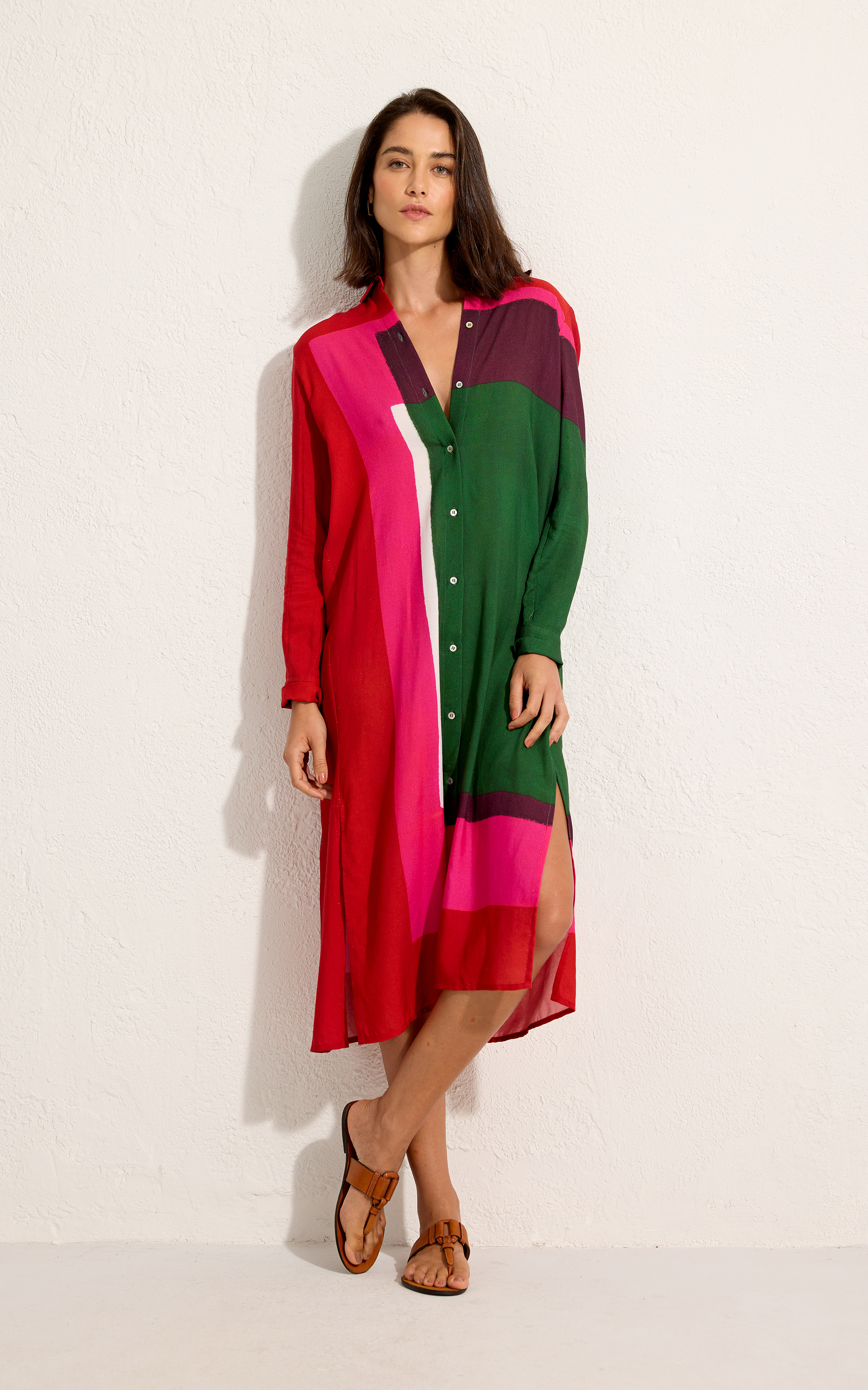 COSMOPOLITAN BACK PLEAT LONG CHEMISIER
