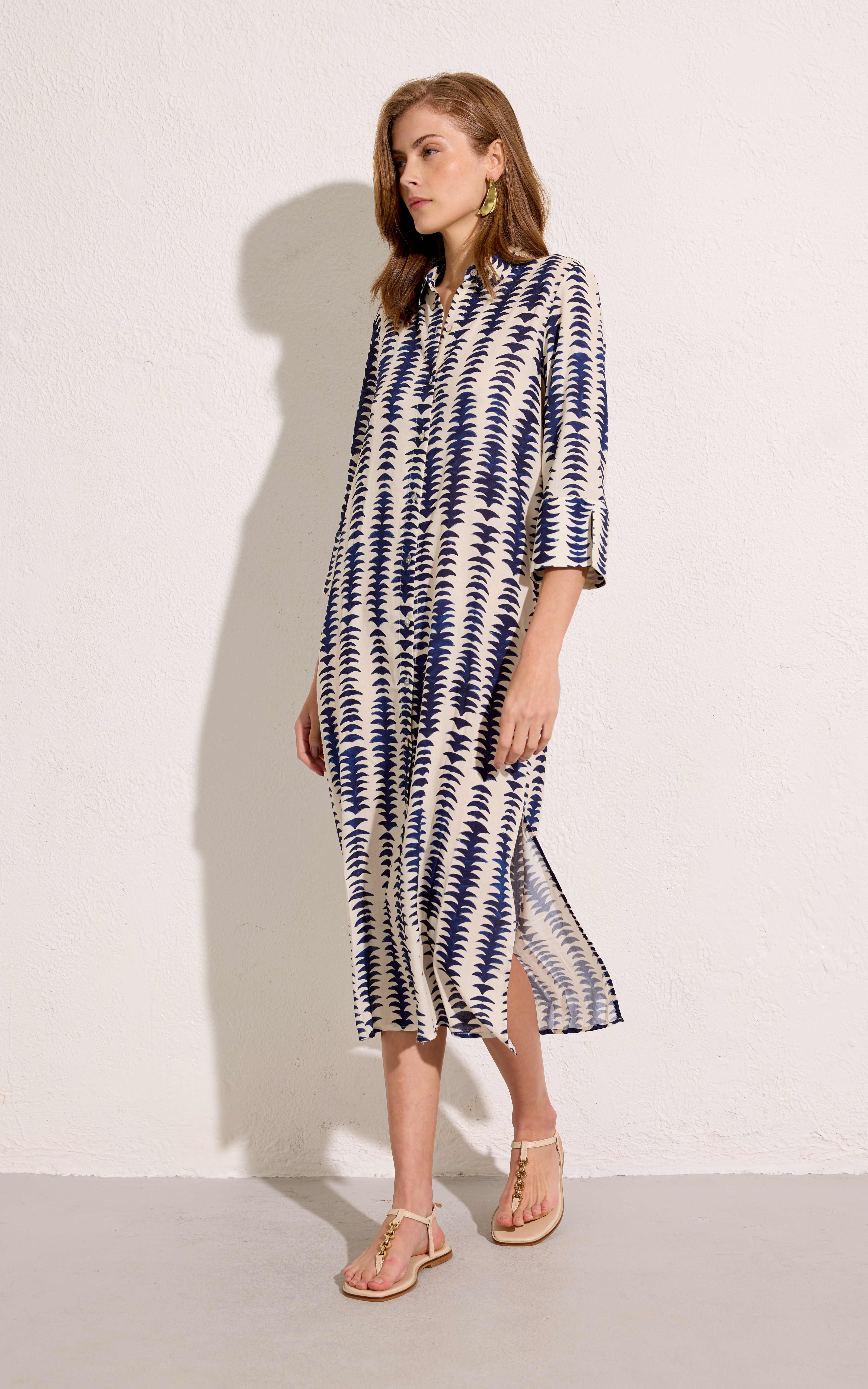 SWALLOW SIDE SLIT LONG CHEMISIER