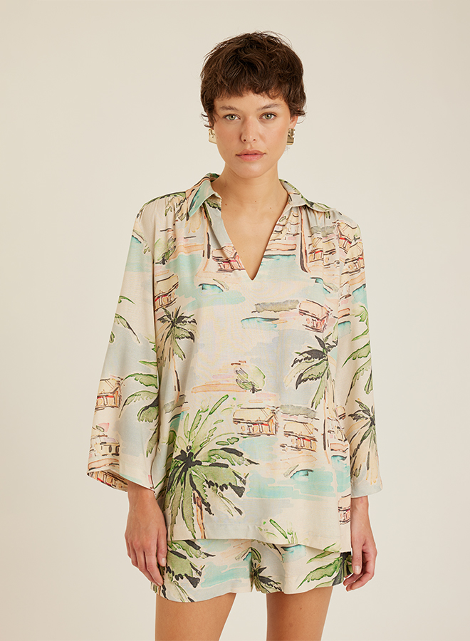 ITACARÉ SIDE SLIT TUNIC BLOUSE