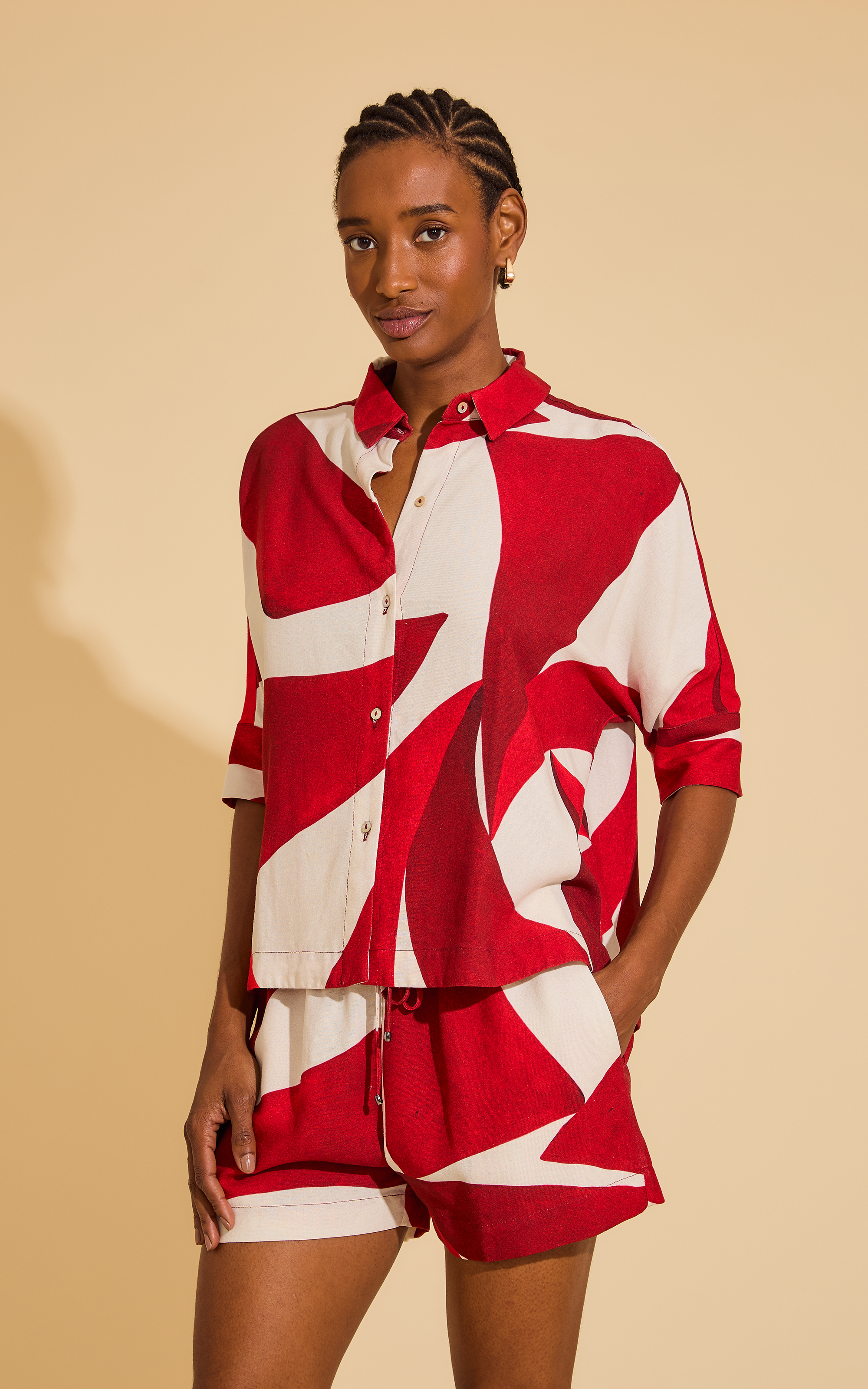 GEOMETRIC OVERSIZED SHIRT