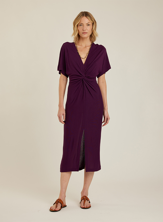 PLUM V NECK COVER UP