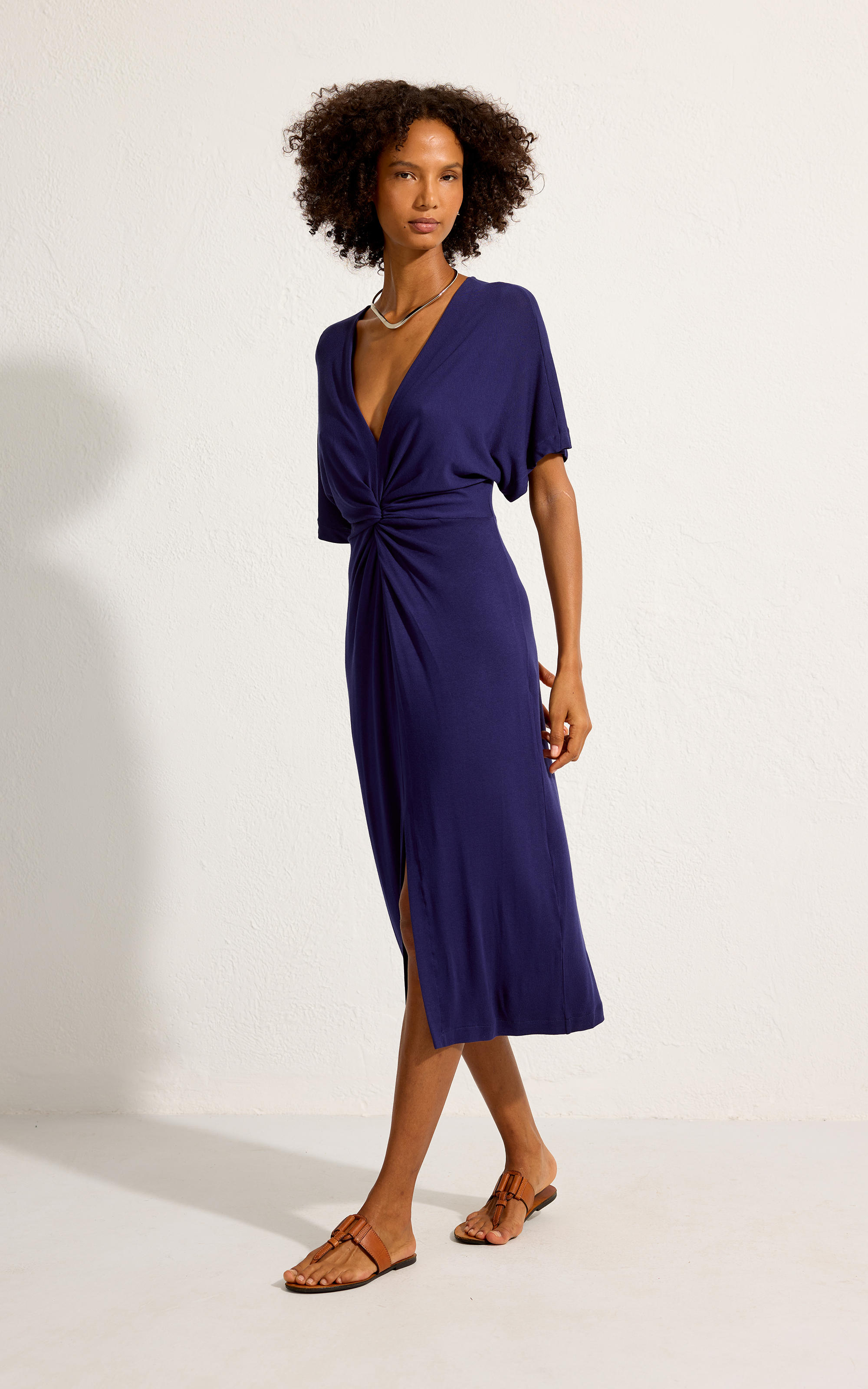 TILE BLUES V NECK COVER UP