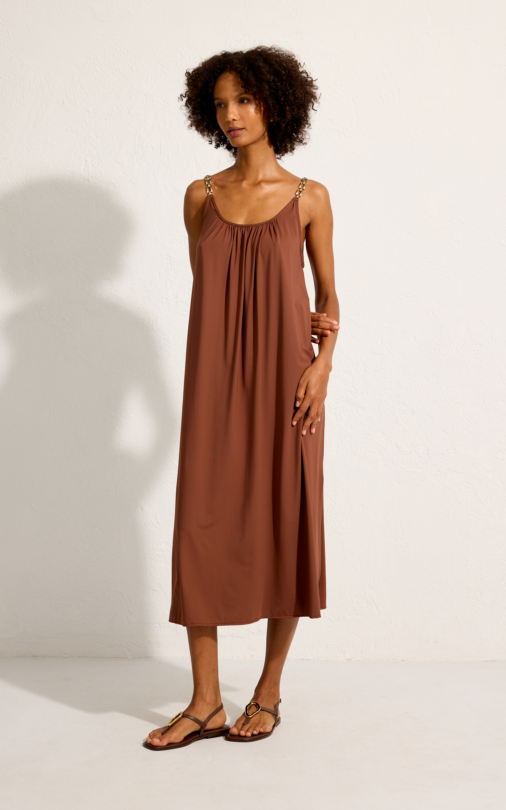 CAPPUCINO BROWN CHAIN DRESS