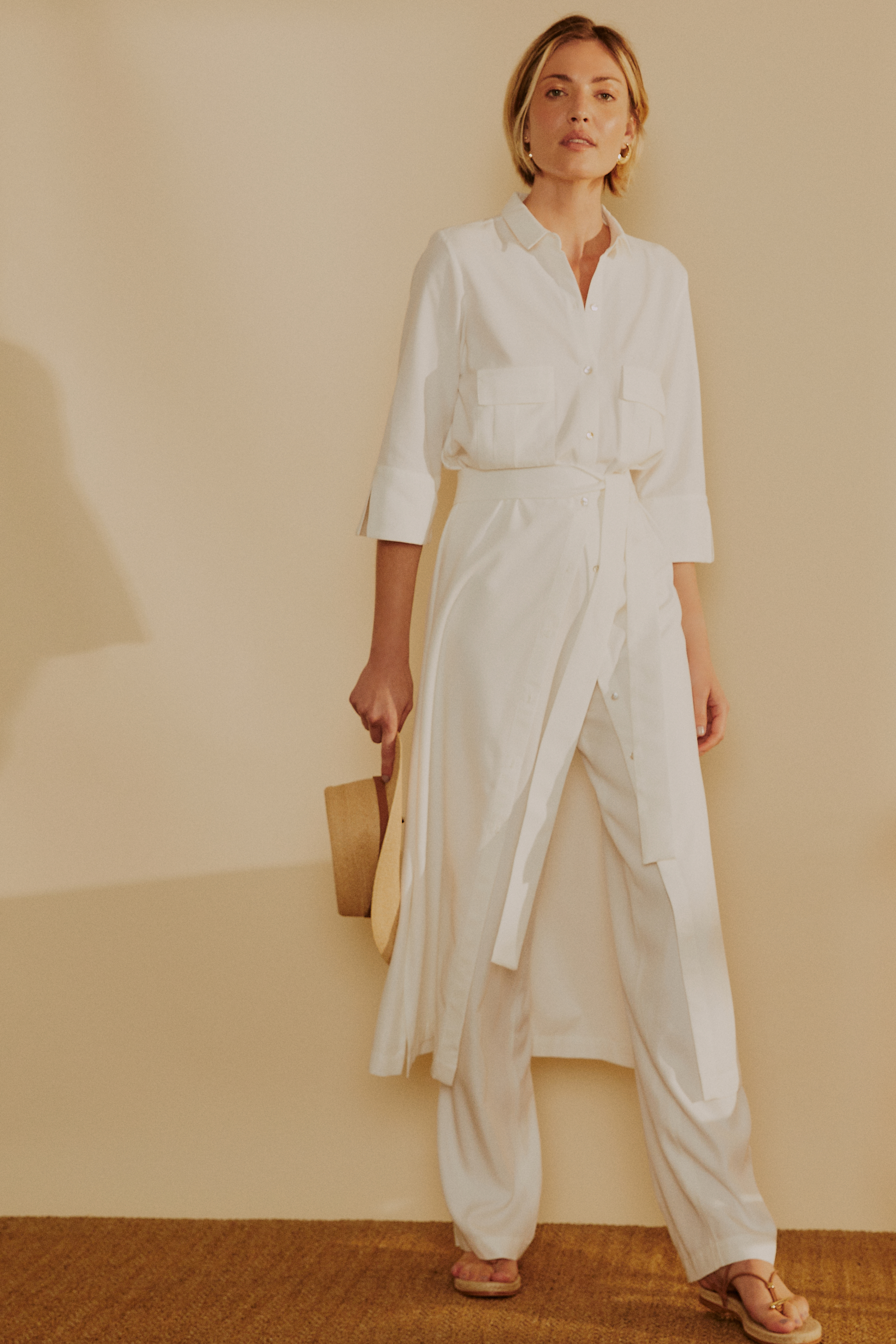 Off White Utilitarian Pocket Shirt Dress