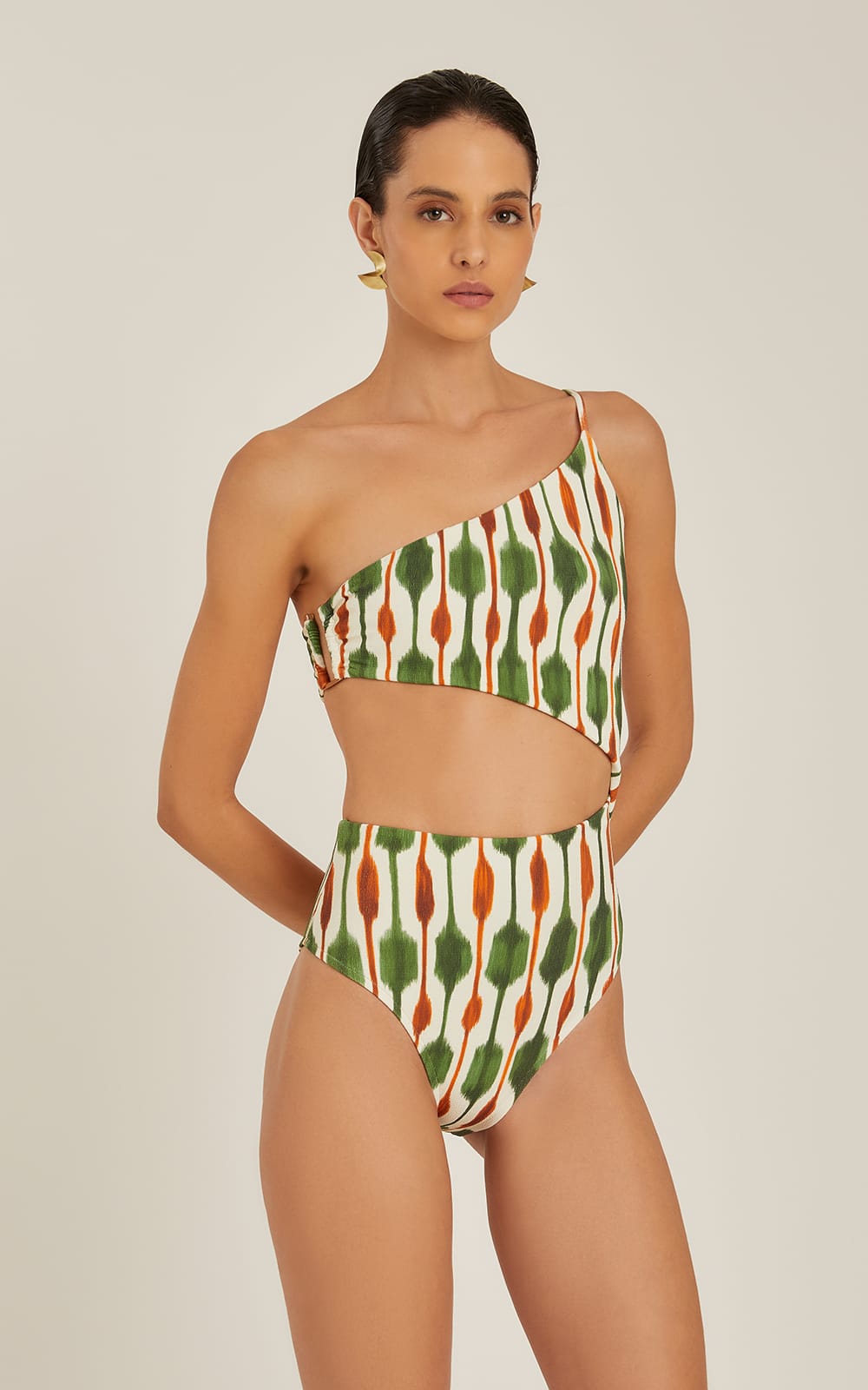 TANZANIA ONE SHOULDER CUTOUT ONE PIECE