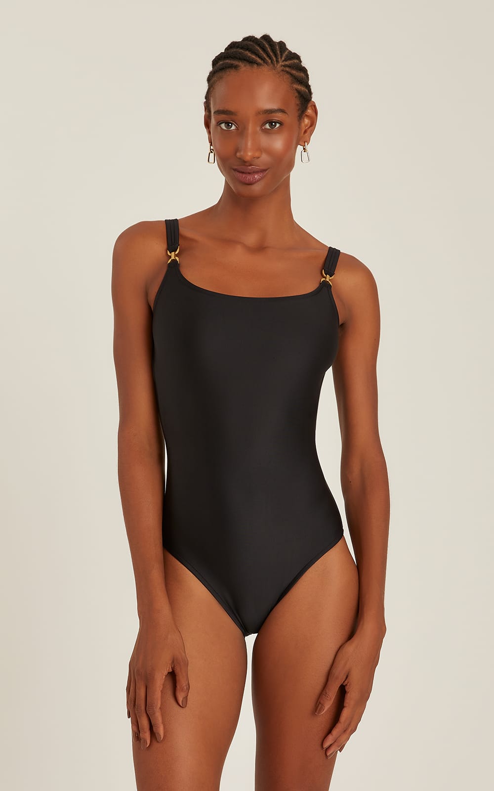 BLACK EMBELLISHED CLASSIC ONE PIECE