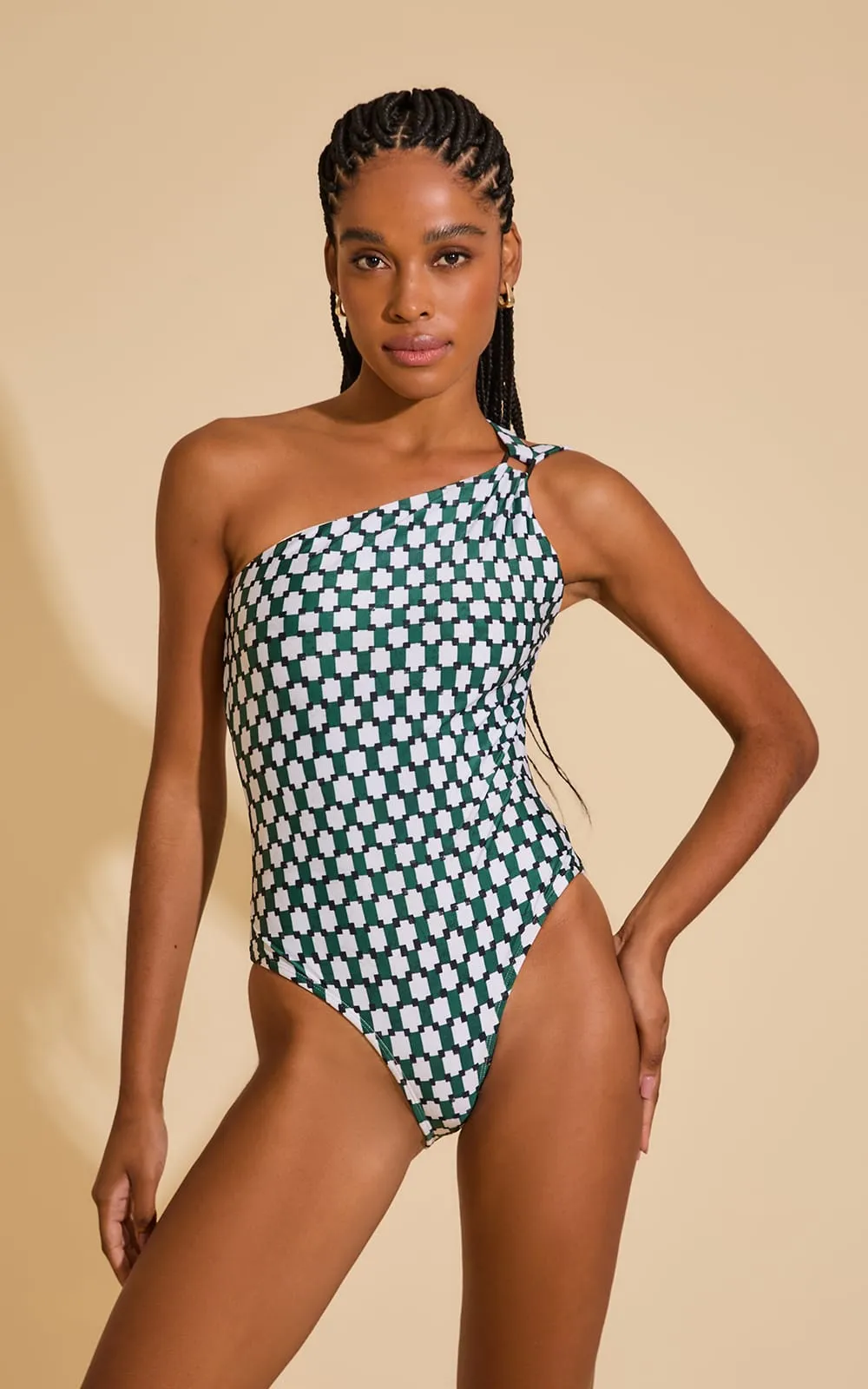 MINIMAL ONE SHOULDER DETAIL ONE PIECE