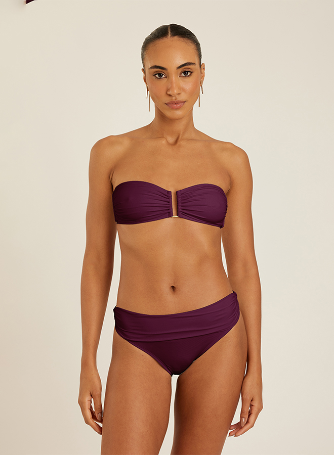 PLUM DROP BANDEAU RUCHED BIKINI 