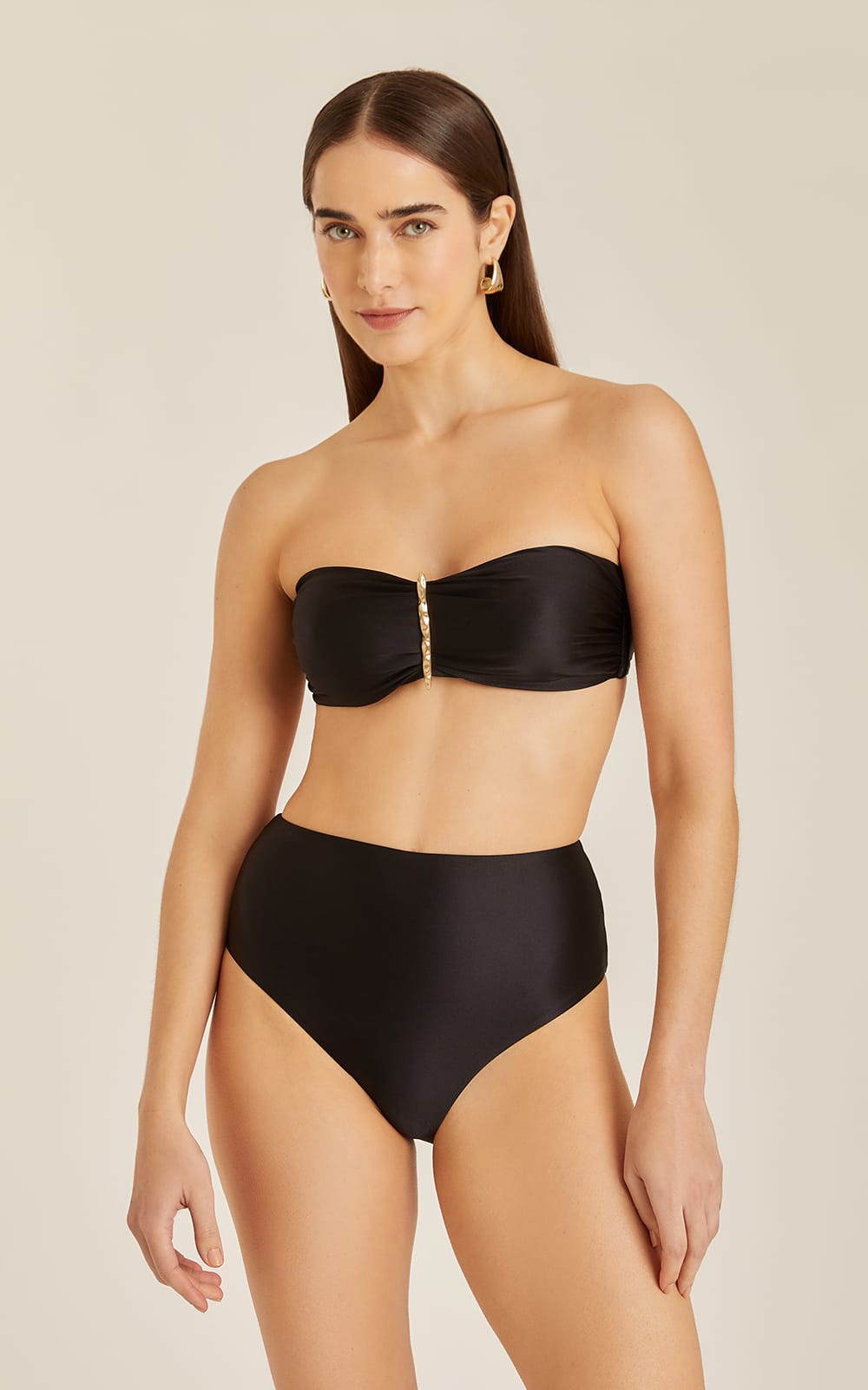 BLACK DETAIL BANDEAU BIKINI 