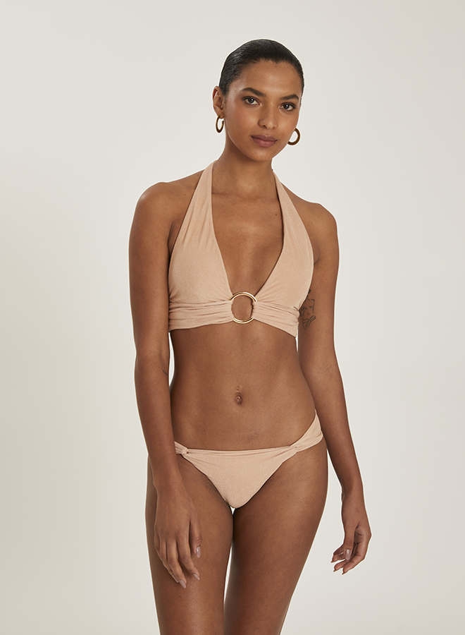 CHAMPAGNE RING HALTER LOOP BIKINI