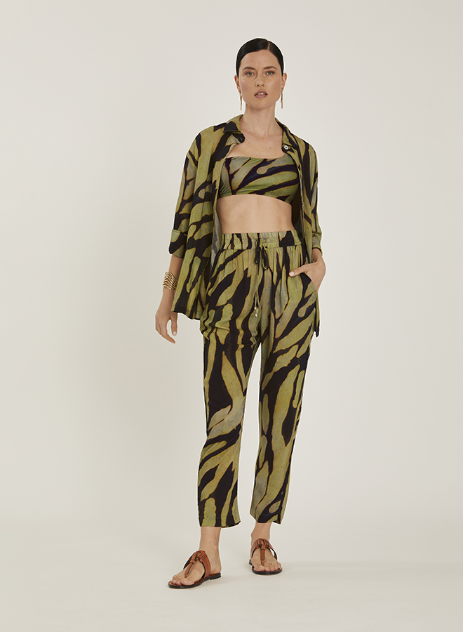 CAMMO ELASTIC WAISTBAND PANTS