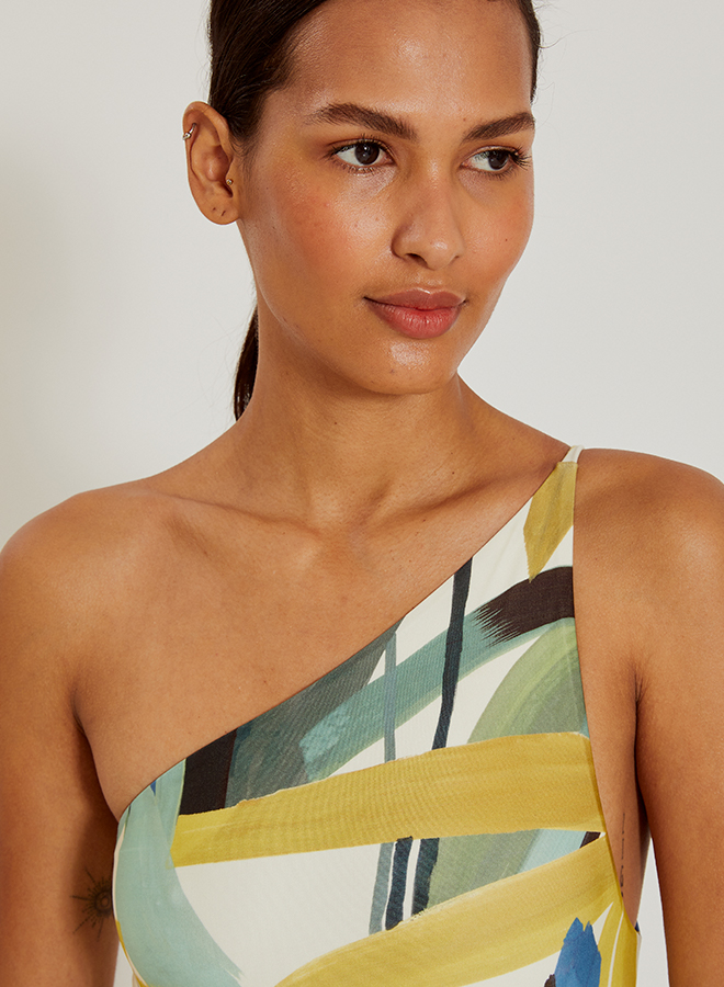 Giardino Geometric One Shoulder Maillot