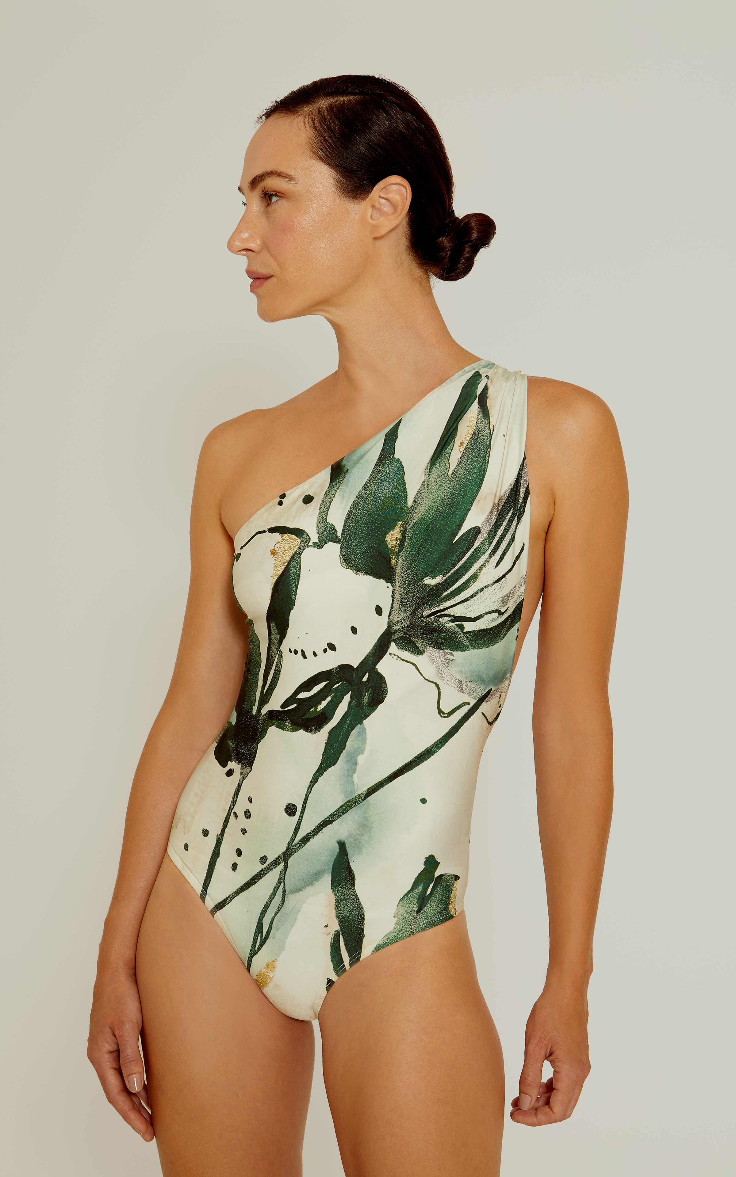 Zaire Draped One Shoulder One Piece