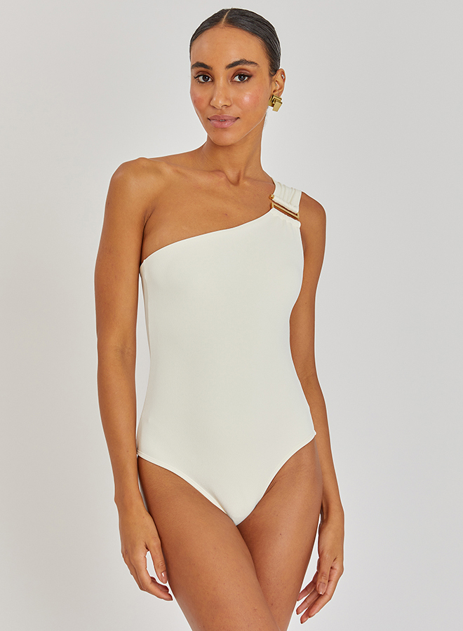OFF WHITE GEOMETRIC SHOULDER ONE PIECE