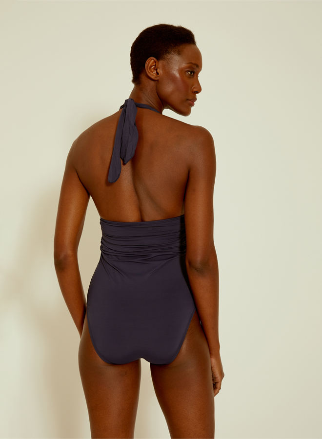 Indigo Blue Adjustable Halter One Piece