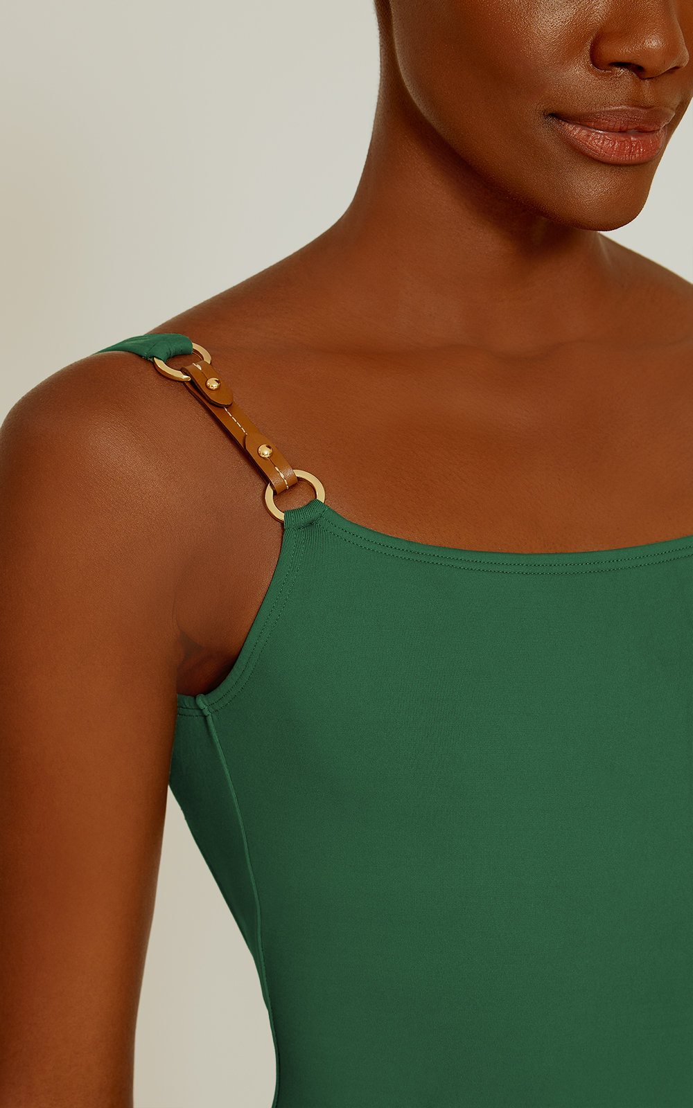 Brunswick Green Embellished Classic One Piece