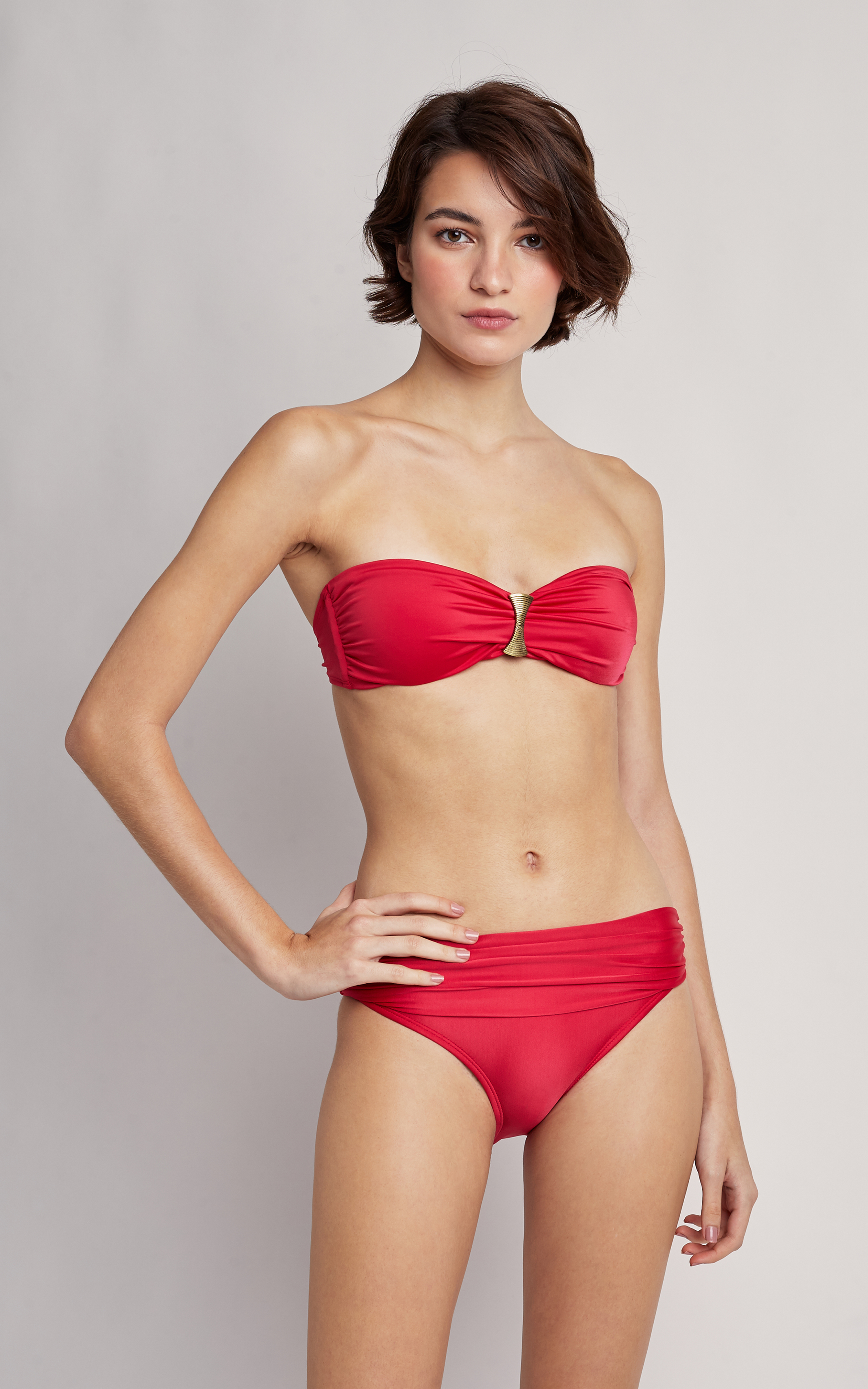 Delhi Embellished Bandeau Hw Ruched Bikini