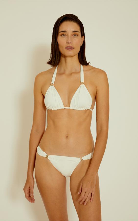 Off White Adjustable Halter Bikini