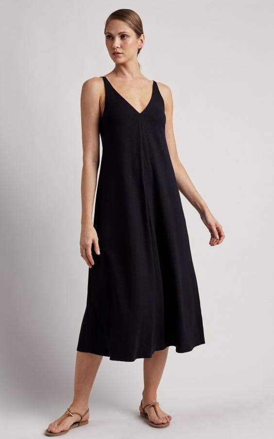 Black Strap Stitching Dress