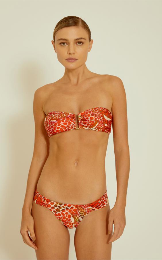 Artsy Crab Drop Bandeau Draped Bikini