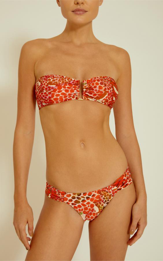 Artsy Crab Drop Bandeau Draped Bikini