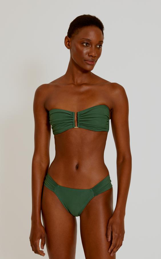 Brunswick Green Drop Bandeau Draped Bikini