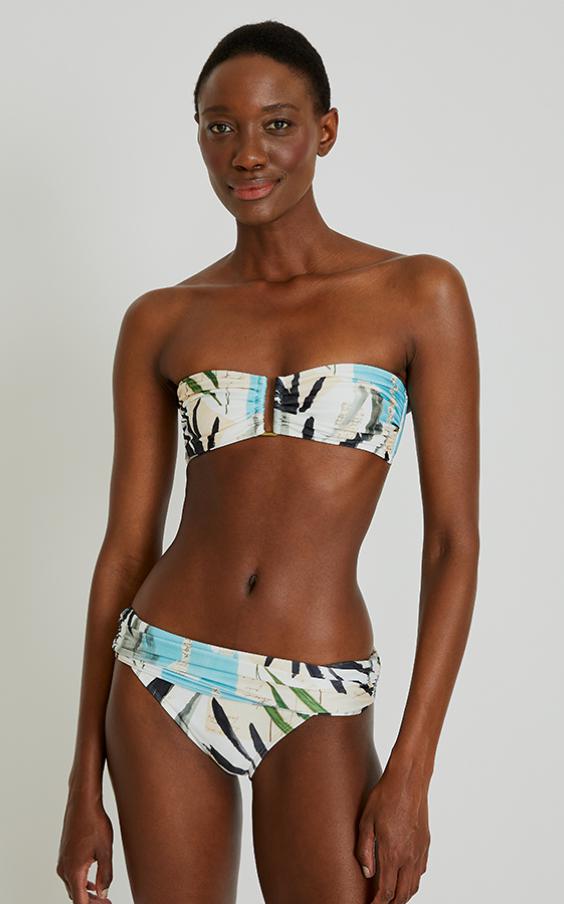 Parchment Drop Bandeau Hw Ruched Bikini