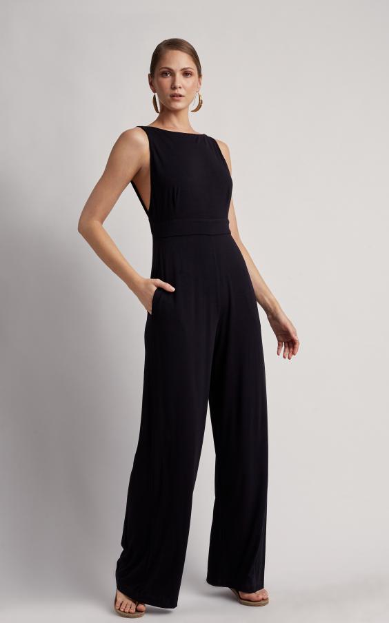 Black Mesh Jumpsuit